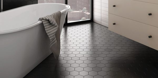 10 Bathroom Tile Ideas The Irish, Black Hexagon Floor Tile Bathroom Ideas